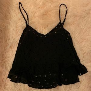 Zara black eyelet cami